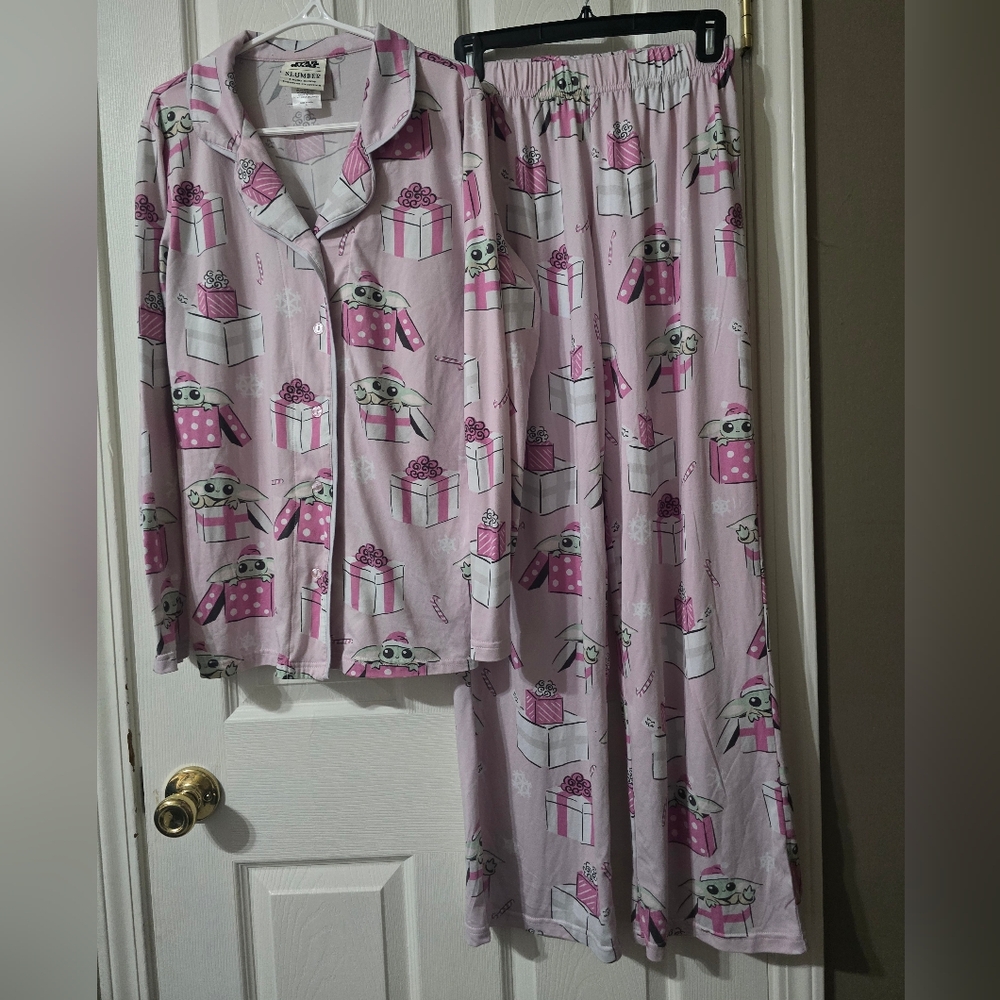 Star Wars x Munki Munki Baby Yoda Grogu Christmas Holiday Pajama Set, Sz Small. - Picture 2 of 12